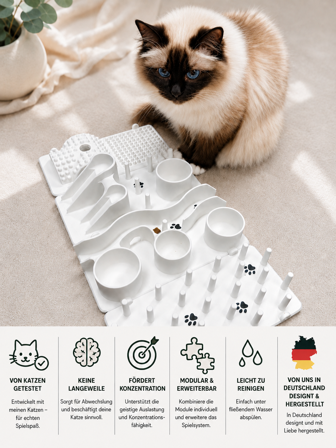 Fummelbrett für Katzen Starter Set – 4 Module